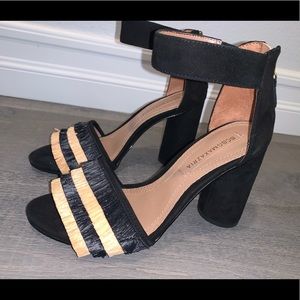 Brand New BCBG Alonza Raffia Suede Heels Size 6